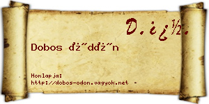 Dobos Ödön névjegykártya
